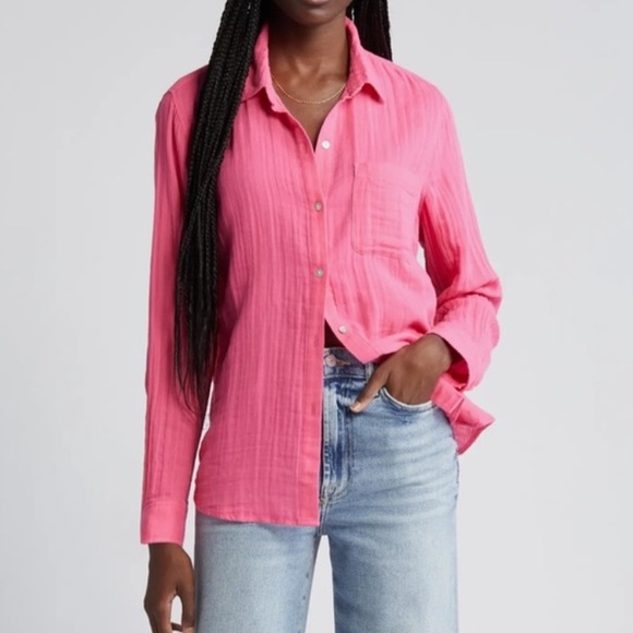 Rails Ellis Shirt in Malibu Pink - Picture 5 of 6